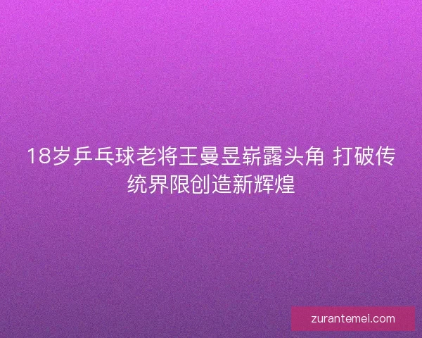 18岁乒乓球老将王曼昱崭露头角 打破传统界限创造新辉煌