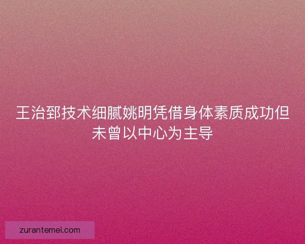 王治郅技术细腻姚明凭借身体素质成功但未曾以中心为主导