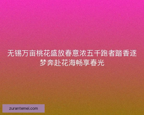 无锡万亩桃花盛放春意浓五千跑者踏香逐梦奔赴花海畅享春光