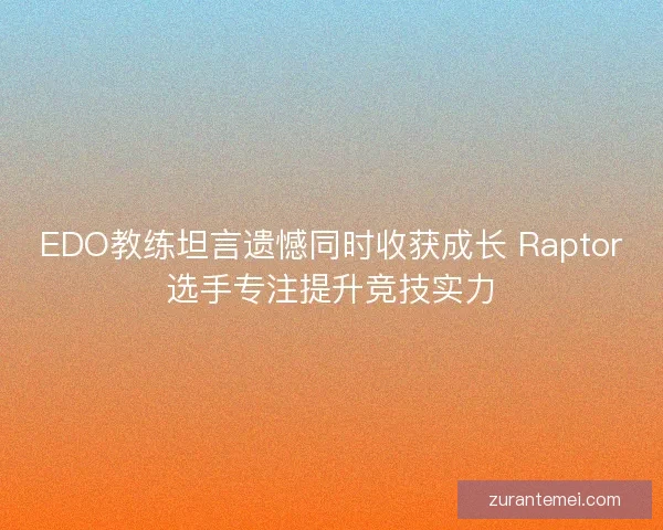EDO教练坦言遗憾同时收获成长 Raptor选手专注提升竞技实力