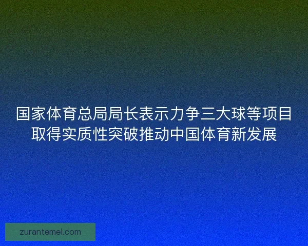 国家体育总局局长表示力争三大球等项目取得实质性突破推动中国体育新发展 国家体育总局局长表示力争三大球等项目取得实质性突破推动中国体育新发展